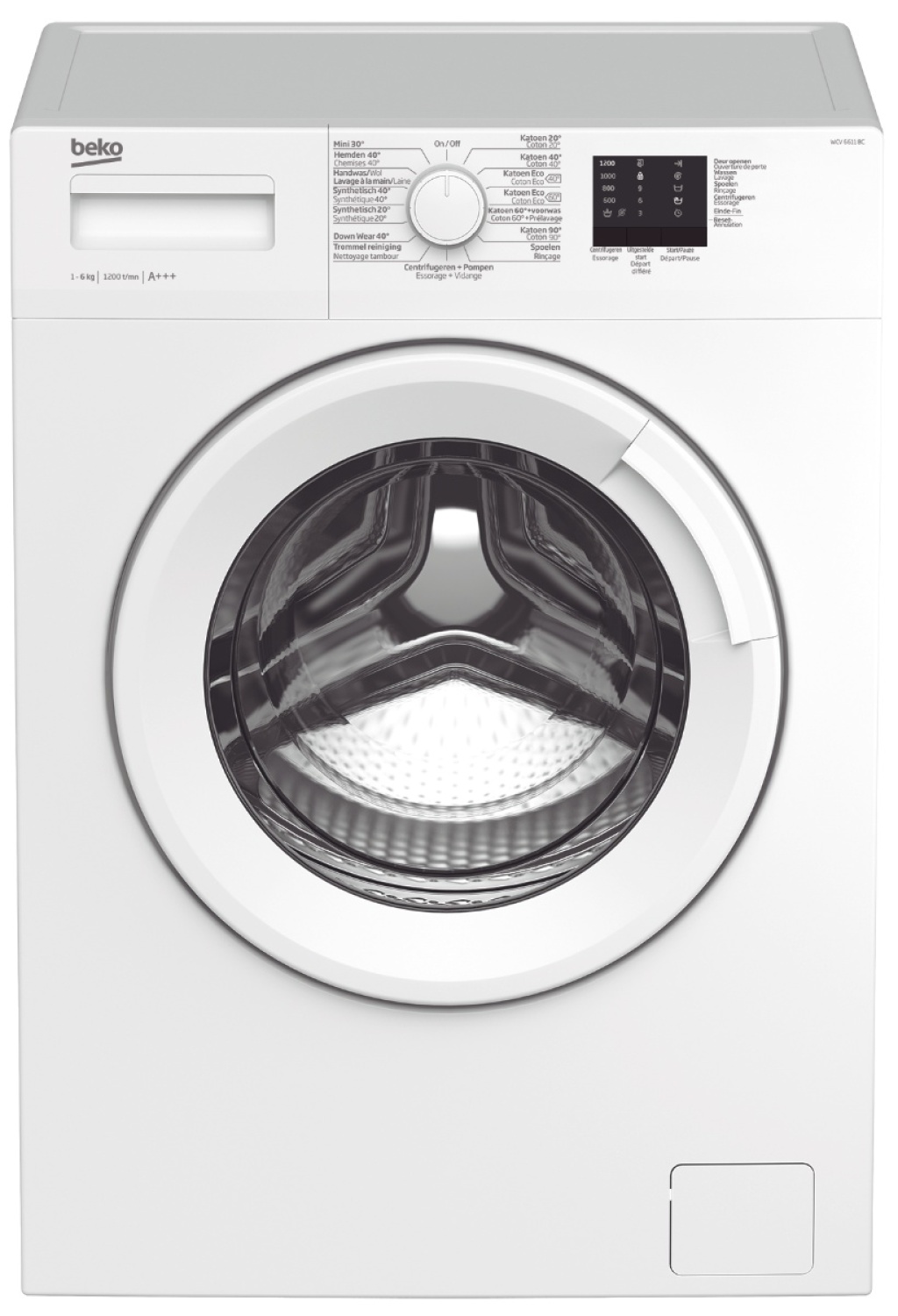 Wasmachine toeren 8kg display Waslijn